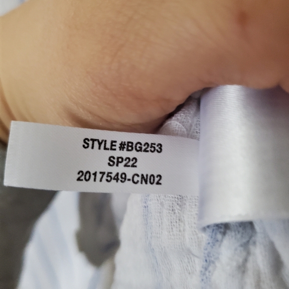 J. Crew Pinstripe White Blue Button Down Cotton Gauze Size 12 - Picture 8 of 9